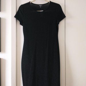 Express Black Metallic Stretch Mini Dress NWT